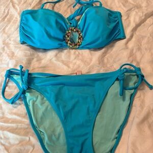 Victoria's Secret Turquoise Bikini with Jewel Accent